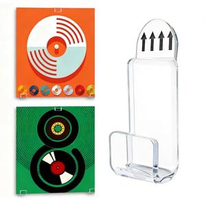 Kalami 18 Pcs Vinyl Record Shelf Wall Mount Self Adhesive, Clear Acrylic Record Holder Racks No Drill for Single LP Album Covers