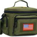 ATRIPACK Lunch Box for Men, Tactical Lunch Bag MOLLE Webbing Leakproof Insulated Large Lunch Cooler Women Adult Meal with Adjustable Shoulder Strap Durable Lunch Pail (Green) (Medium)