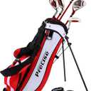 Precise X7 Kids Golf Clubs Set for Ages 3-5, 6-8, 9-12 | Right Hand Girls & Boys Golf Clubs with Lightweight Graphite Shafts, Hybrid & Stand Bag