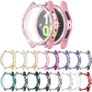 [16 Pack] YUVIKE Watch Screen Protector Compatible with Samsung Galaxy Watch 5/4 40mm, Bling Glitter Case TPU Soft Cover Full Protection with Sparkly Rhinestone for Galaxy Watch5/4/FE 40MM (16 Colors)