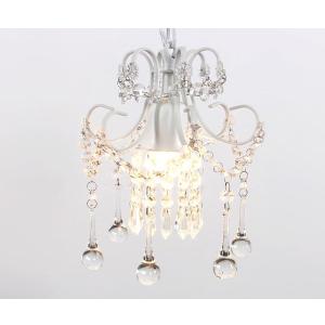 Mini Style Crystal Chandelier Pendant Light White, 1-Light Mini Style Crystal Chandelier Pendant Light White, 1-Light