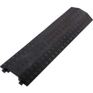 Medium 1 Piece - Floor Cord Cover Cord Protector Drop Over Drop Trak Cable Ramp for Office Warehouse - Black