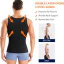 Wonderience Compression Shirts for Men Undershirts Slimming Body Shaper Tank Top Vest with Zipper (Black, X-Large)