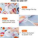 Potaroma Hide and Seek Interactive Cat Toys, Moving Concealed Wand Feather, Automatic Chargeable Indoor Kitten Exercise Kicker, Mouse Squeaky, Floral Cover