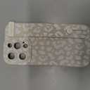 OOK Compatible with iPhone 16 Pro Leopard Case with Wrist Strap, White Leopard Cheetah TPU Shockproof Protection Slim Cover with Camera Protection for Women Girls, for 6.3inch
