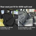 Custom Fit Seat Covers for Jeep Wrangler 4 Door JL: Unlimited Sahara Rubicon 392 Freedom Altitude Islande 2018 2019 2020 2021 2022 2023 2024 with Rear Cup Holder,Faux Leather,Black (Not for 4XE)