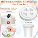 2 Pcs 5 Gallon Bucket Lids, Plastic Screw Seal Cap, Reusable 5 Gal Food Grade Storage Bucket Lid for Chicken Feeders, Paint Coatings, Food Storage Buckets (White)