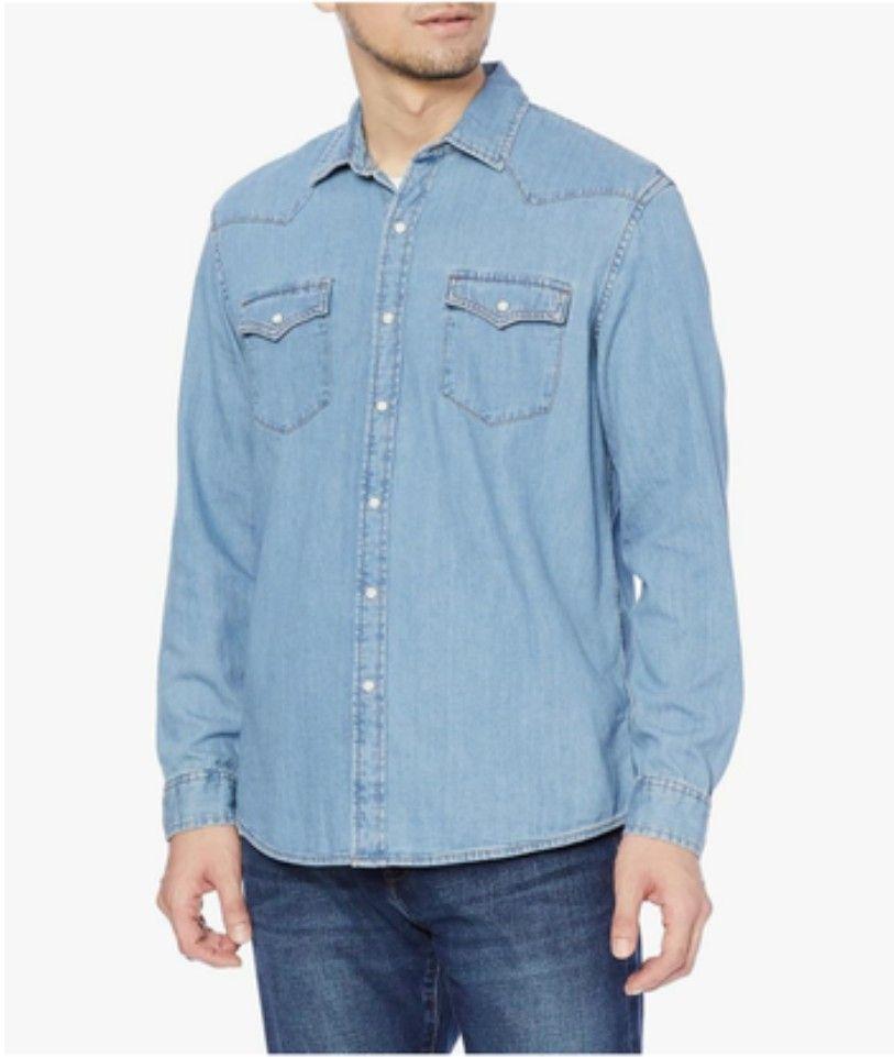 Amazon Essentials Men's Long-Sleeve Denim Shirt Size XXL
