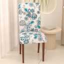 Stretch Dining Chair Covers Set of 6,Floral Print Chair Covers,Soft Removable Washable,Pet Friendly Furniture Protector,Universal Chair Slipcovers for Home, Kitchen,Ceremony Dining Room Seat