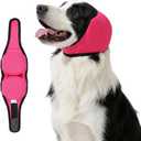 Dog Ear Covers for Bath,Shower,Elastic Dog Ear Muffs Noise Reduction Anxiety Relief,No Flap Ear Wrap Calming Hood for Grooming,Blow Dry,Thunder,Waterproof Ear Protection for Dogs(Pink,L) (Blue, L)