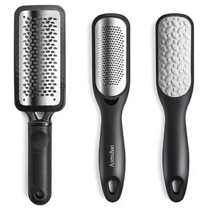 Foot File Callus Remover,Colossal Foot Rasp and Professional Foot Scrubber Pedicure Kit to Remove Hard Skin for Wet and Dry Feet,Surgical Grade Stainless Steel File (Black and Silvery)