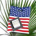 Choice Marts Memorial Day Bags Bulk, 100 Count USA Flag 9" x 12", Plastic Merchandise with Handles, 1.5 Mil Thick Patriotic Goodie Bags
