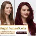 Hair Dye Shampoo 3 in 1, Gray Coverage for 3–4 Weeks, Premium Coloring Shampoo for All Hair Types, Gentle Herbal Formula Safe for Damaged Hair, Easy At-Home Use for Women & Men 500ml (Dark Red Wine)