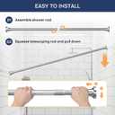 STARLATTA Adjustable Shower Curtain Rod 31-80 Inch, Never Rust Stainless Steel Silver Tension Rod, 1" Heavy Duty No-Drill for Bathroom, Kitchen & Closet
