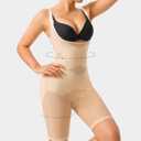 Nebility Tummy Control Shapewear Bodysuits Open Bust Full Body Shapewear Seamless Faja Body Shaper (Medium, Beige)