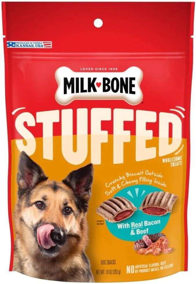 Milk-Bone Stuffed Dog Biscuits with Real Bacon & Beef 10 oz (5 pack) 