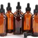 Vivaplex, 6, Amber, 4 oz Glass Bottles, with Glass Eye Droppers