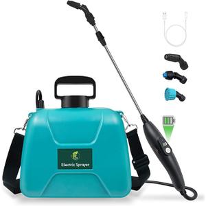 2 Gallon Battery Powered Garden Sprayer, Electric Sprayer with USB Rechargeable Handle, 3 Mist Nozzles, Retractable Wand, Water Pump Sprayers with Adjustable Shoulder Strap for Yard, Lawn and Garden