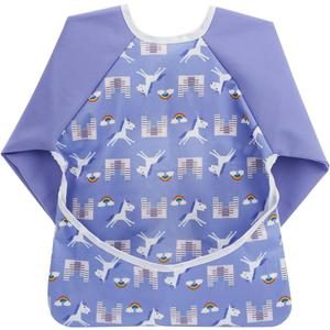 Hi Sprout Infant Toddler Baby Waterproof Sleeved Bib, Bib with Sleeves&Pocket, 12-24 Months (Unicorn)