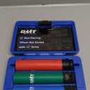 Orion Motor Tech Lug Nut Socket Set, 3pc 1/2" Drive Extra Long Impact Sockets with 17mm 19mm 21mm Metric Sockets, 6" Thin Wall Wheel Lug Nut Deep Sockets with Colored Protective Covers & Carry Case