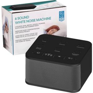 Big Red Rooster Sound Machine - 6 Sleep Sounds - Portable White Noise Machine for Office Privacy & Adult Sleeping - Compact Travel or Home - Dual Power Options - Black