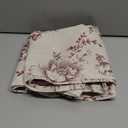 jinchan Floral Linen Tier Curtains Floral Brick Red on Beige Cafe Curtains 36 Inch Length Kitchen Living Room Bedroom Bathroom Farmhouse Rustic Country Rod Pocket 2 Panels