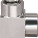 stainless steel 90 degree elbow pipe fitting connector, NPT 3/8 female thread Forged elbow, heavy duty 4350 psi (1 pc)