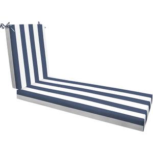 Honeycomb Outdoor Chaise, 22.5" W x 70" L, Cabana Stripe Blue & White Patio Cushion