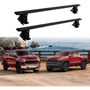 2Pcs Heavy Duty Roof Rack Cross Bars Fits for Chevy Colorado 2023-2025 / Silverado 2019-2024 2025 Aluminum Cargo Bars Luggage Gear Rooftop Storage Car Roofs Rack Cargo Carrier (Black)