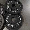 Cast Iron 2-Inch Olympic Weight Plates Set for Strength Training, Barbell Free Weight Plate Set for Weightlifting in Home Gym, Multiple Sizes From 2.5LB to 40LB