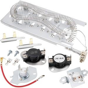 Dryer Heating Element Kit by SupHomie - Compatible with Whirlpool WED7500GW0 WED7500GC0 WED75HEFW1 WED8127LC0 WED8127LC1 WED8127LW1 WED8300SE2 WED8300SW2 WED8500DC4 WED8500DW4 WED85HEFW1 WED8540FW2