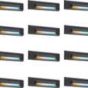 CLOUDY BAY [12 Pack] 3 Color Low Voltage 12-24V LED Step Lights Outdoor,2.5W Landscape Cutoff Stair Riser Light,Deck Step Lights Exterior Accent Lighting Fixtures,Wet Location,Black