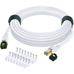 Cat 8 Ethernet Cable 30ft Internet Network LAN Patch Cable Cord Shielded High Speed 40Gbps 2000Mhz RJ45 Cables for Gaming, Router, PS4, Xbox - Compatible with Cat7/Cat6a/Cat5e Network - White