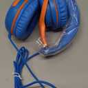 awatrue USB-C Kids Headphones with Mic - 85/94dB Volume Limiter, Foldable Wired Toddler Headphones for Boys & Girls, Over-Ear Type-C Kid Headphones for School, Travel, lPad, Tablet & Smartphones (USBC Blue Orange)