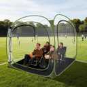 ARCTICSEA Thickened PVC Sports Tent - All-Weather Shelter Pod for 3-4 Person, Pop-Up Shelter, Instant Setup, Removable Top & Sealed Floor for Outdoor Events, Soccer, Rugby (Green)