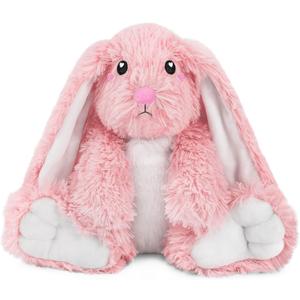 Bunny Microwavable Stuffed Animal  1.5 lb Unscented Heating Pad Plush, Soft Cozy Bunny Toy for Relaxation and Comfort, Gift for Women, Girls, Adults & Kids by Happy Fuel, Pink