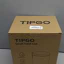 TIPGO 1.2 Gallon Small Black Trash Can, 4.5 Liters Bathroom Garbage Can with lid, Mini Step Trash Bin, Stainless Steel Wastebasket for Bathroom, Bedroom, Office (Matte Black)