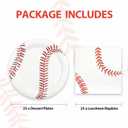 50pcs Baseball Plates and Napkins Party Supplies, Baseball Themed Birthday Party Decorations 7Inch Baseballs Dessert Plates Disposable Paper Dinnerware Tableware Set Baseballs Party Favors
