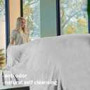 YnM Cooling Bed Sheet Set with 100 Percent Rayon Derived from Bamboo, 500TC Fabric with 2 Pillowcases and Flat Sheet, Deep Pocket Fit 19'', Silky-Soft & Sweat Wicking, 4 Piece (King,Light Grey)