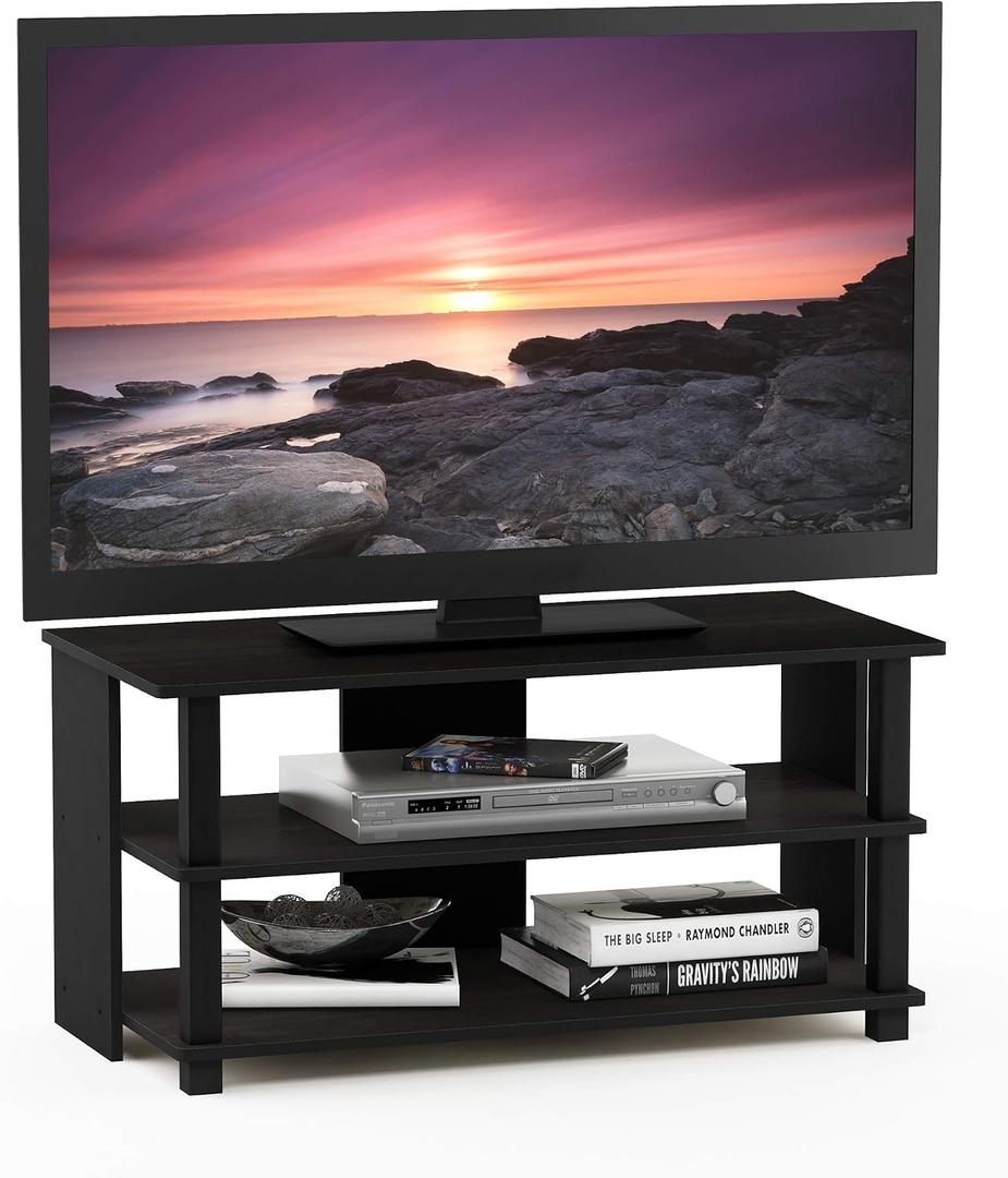 Furinno Sully 3-Tier Stand for TV up to 40, Espresso/Black
