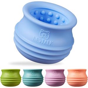 Dog Enrichment Treat Toy, Long-Lasting Wobbly Interactive Freeze Lick Toys for Dogs, Stuffable Puzzle Feeder Toy for Boredom, Silicone Treat Dispensing Chew Toy (Baby Blue,M)