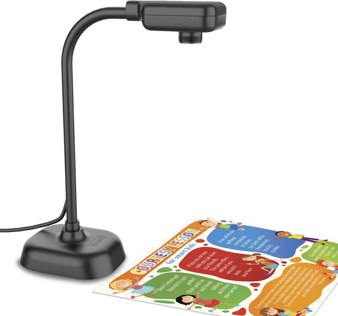 Document Camera for Teachers and Classroom, Gawervan USB Webcam/Doc Camera Built-in Mic Mac OS, Windows, Chromebook Compatible for Live Demo, Web Conferencing, Distance Learning, Remote Teaching (Black)