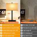 21" Touch Bedside lamps with 2 USB & AC Outlets, 3-Way Dimmable Bedside Table Lamps Set of 2 for Bedroom Living Room Office Reading, Beige Linen Shade Lamps for Night Stands, 2700K LED Bulbs Included