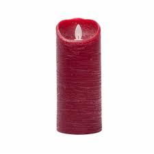 Sterno Home Expressions Flameless Wax Rustic Pillar Candle - Red, 3 x 7 in