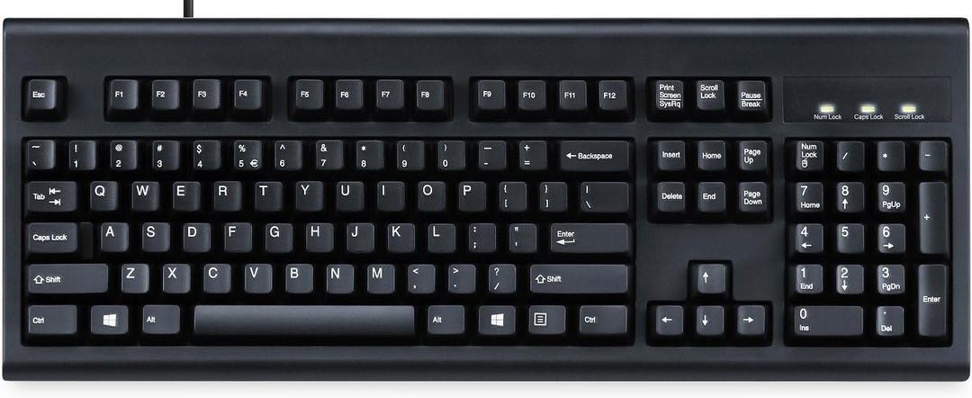Perixx Periboard-106, Wired Performance Full Size Keyboard, Curve Ergonomic Keys, Black, US English Layout (11204)