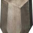 16" Tall Geometric Vases, Home Dcor Silver Modern Rectangular Vases with Angular Front and Back, Contemporary Industrial Metal Vases for Office Home Resto Caf Decoration