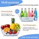 Emycool Ice Bucket, 5.5L Large Ice Buckets for Parties and Freezer, Plastic Beverage Tub for Cocktail Bar with Scoops for Wine, Champagne, Beer (4PCS)