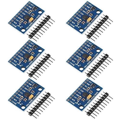 QCCAN 6PCS GY-6500 MPU-6500 6-Axis Gyroscope Accelerometer Sensor Module IIC I2C SPI Replace MPU6050 with Pins GY-6500