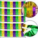 2 x 5 Pack 10 Feet Mardi Gras Foil Fringe Garland Mardi Gras Parade Float Fringe Metallic Streamers Tinsel Fringe Banner for Birthday Party Decor St Patrick Halloween Christmas Decoration