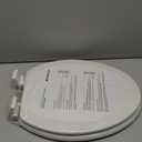 HIGHCRAFT Premium Elongated Toilet Seat with Slow-Close Design & Adjustable Hinges - Molded Wood Toilet Seat - Fits Standard Elongated Toilets - Oval Seat in White16-3/4 in × 13-3/4 in